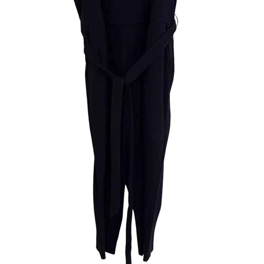Torrid Black Sleeveless Ponte Knit Self Tie Jumpsuit 2X - Picture 3 of 7